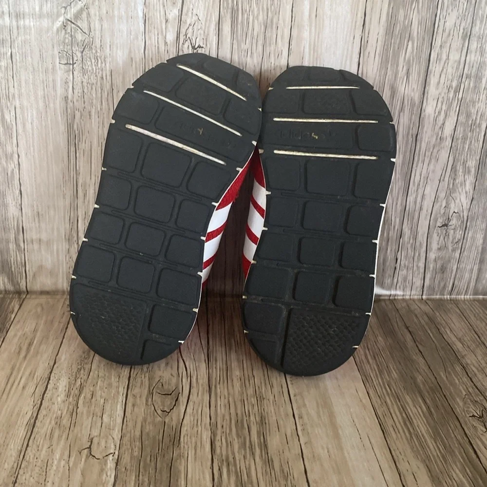 Adidas Kids Red and White Striped Sneakers 10K